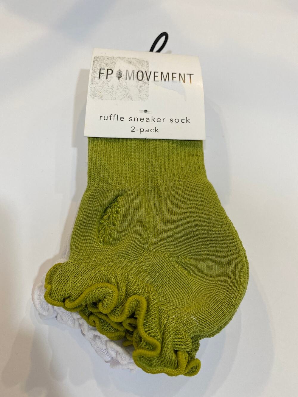 Free People Movement Ruffled Socks - 2 Pack - Green/White